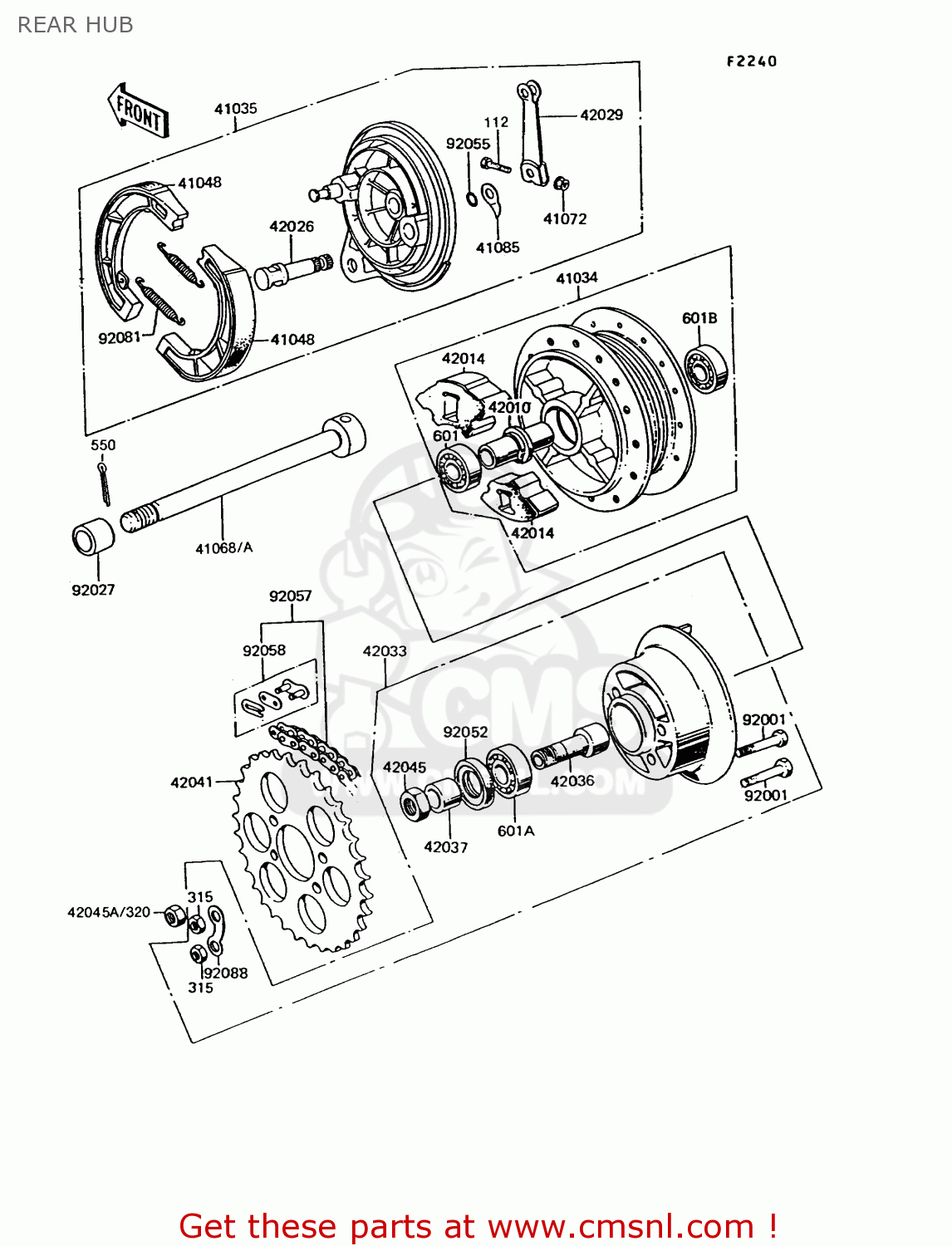 REAR HUB KE100-B11 1992 USA CANADA