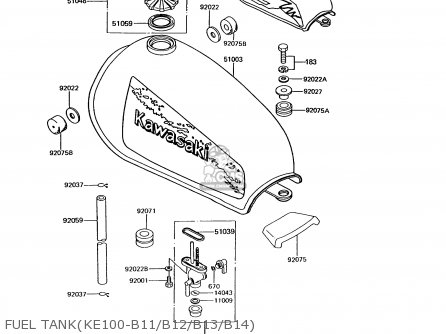 FUEL TANK(KE100-B11/B12/B13/B14) - KE100-B11 1992 USA CANADA