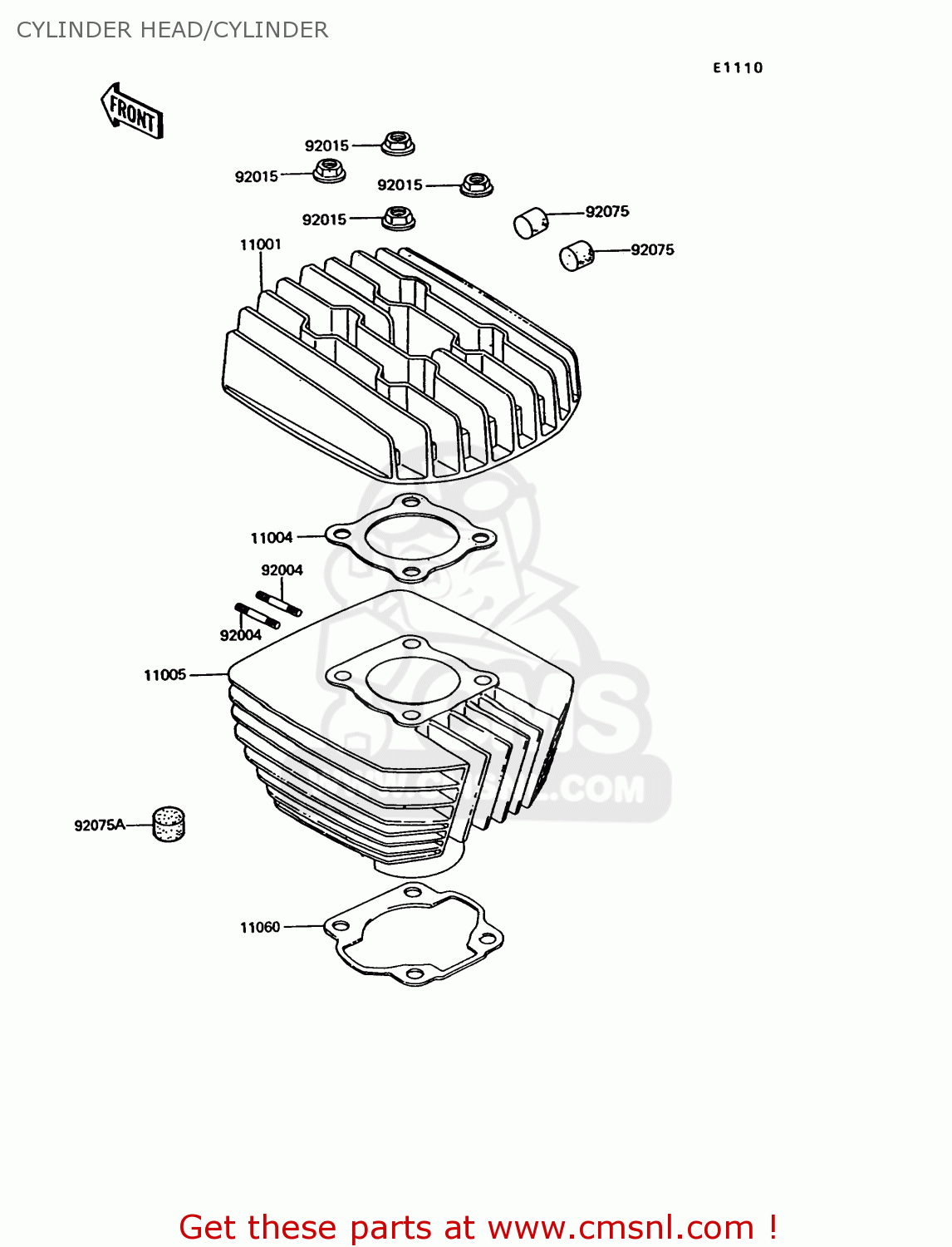 CYLINDER HEAD/CYLINDER KE100-B12 1993 USA CANADA