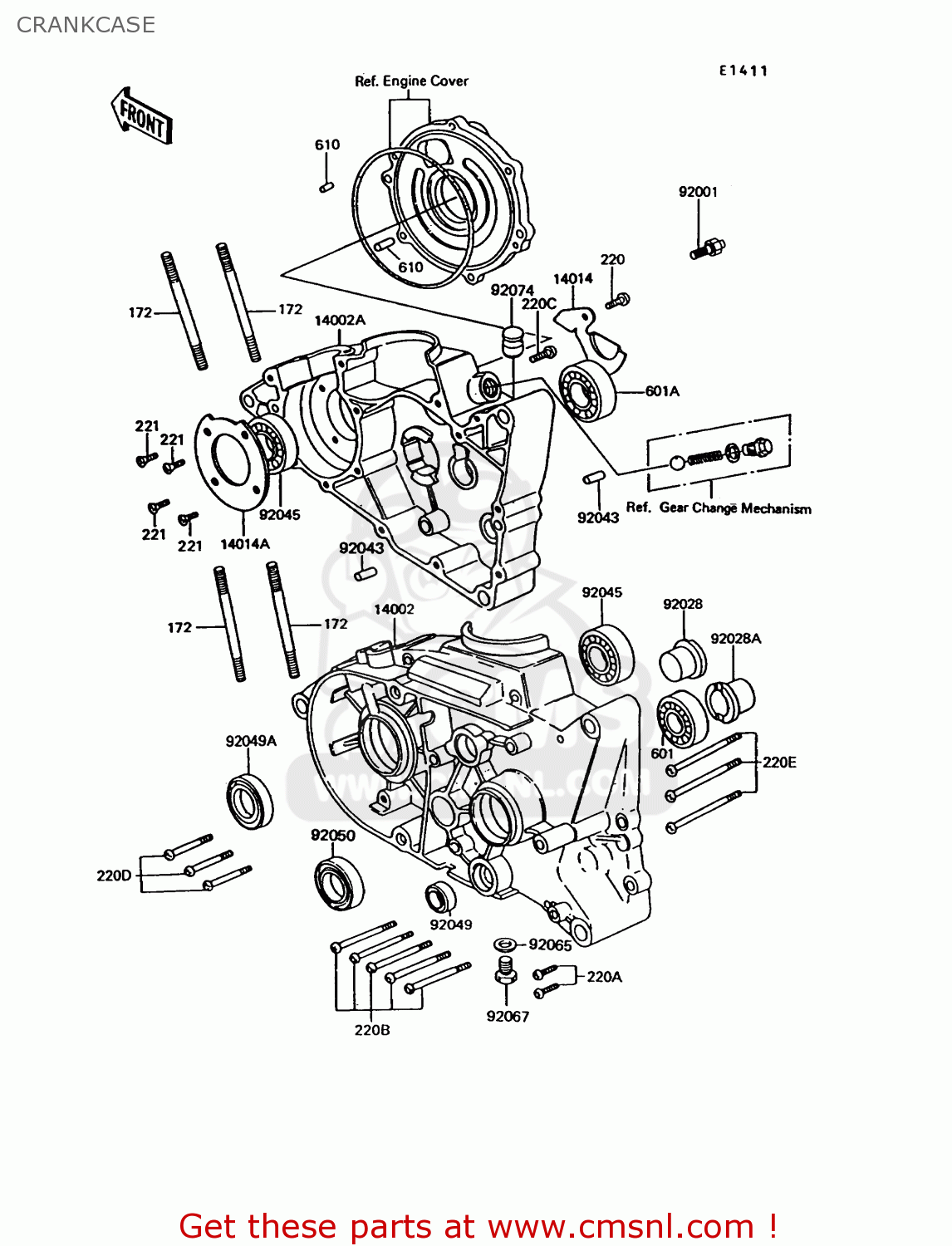 CRANKCASE KE100-B12 1993 USA CANADA