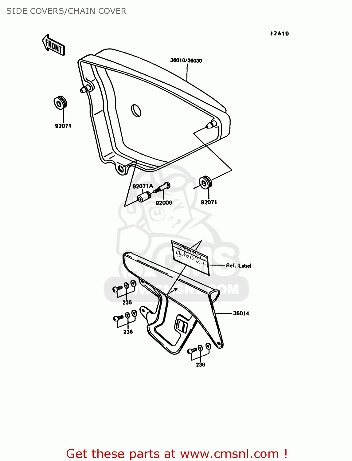 SIDE COVERS/CHAIN COVER KE100-B12 1993 USA CANADA