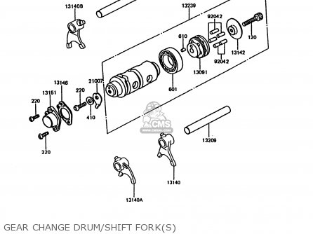 GEAR CHANGE DRUM/SHIFT FORK(S) - KE100-B12 1993 USA CANADA