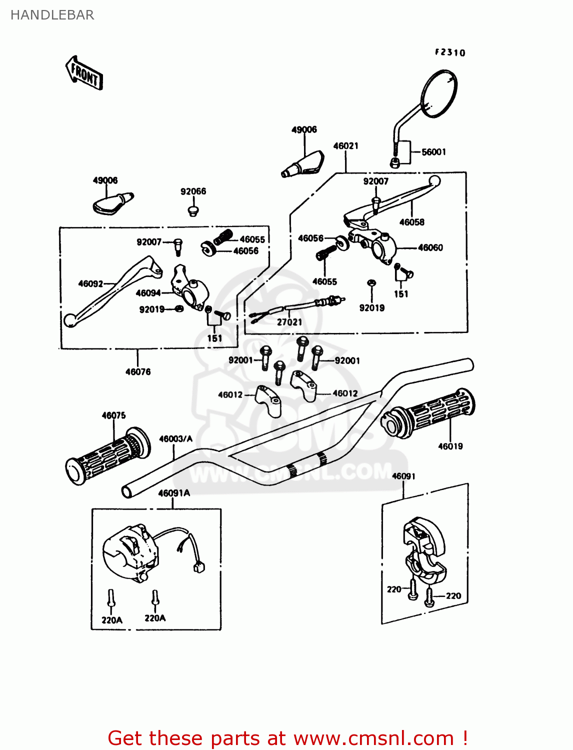 HANDLEBAR KE100-B13 1994 UNITED KINGDOM