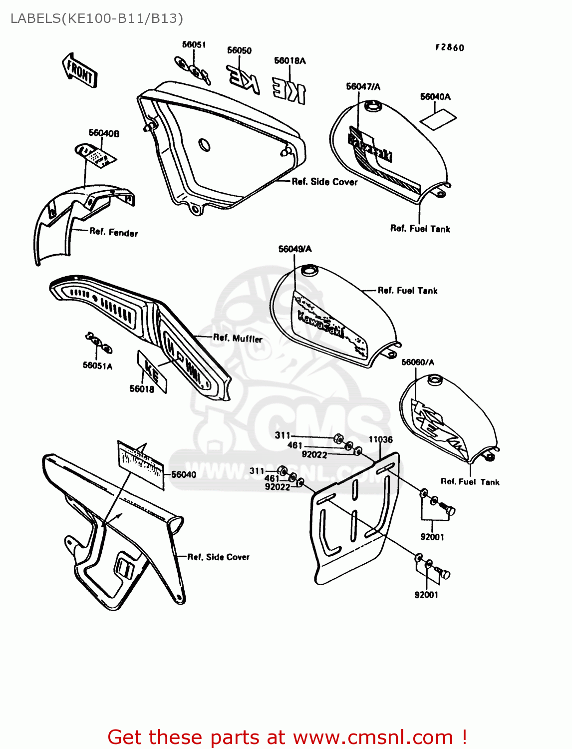 LABELS(KE100-B11/B13) KE100-B13 1994 UNITED KINGDOM