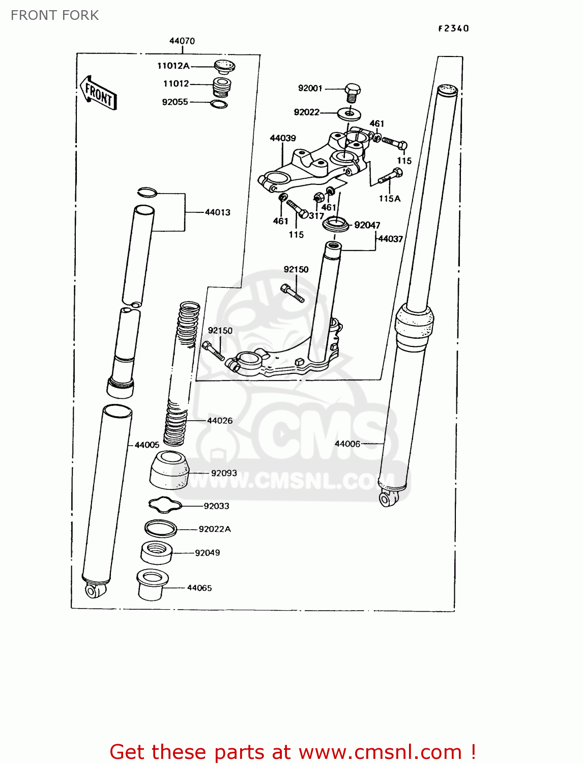 FRONT FORK KE100-B13 1994 USA CANADA
