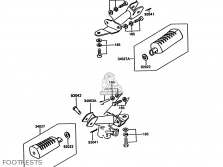 FOOTRESTS - KE100-B13 1994 USA CANADA