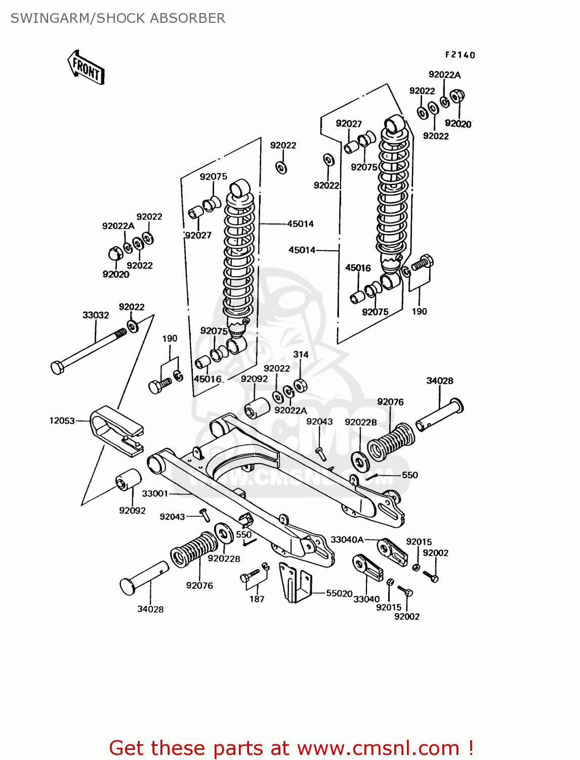 SWINGARM/SHOCK ABSORBER KE100-B14 1995 USA CANADA