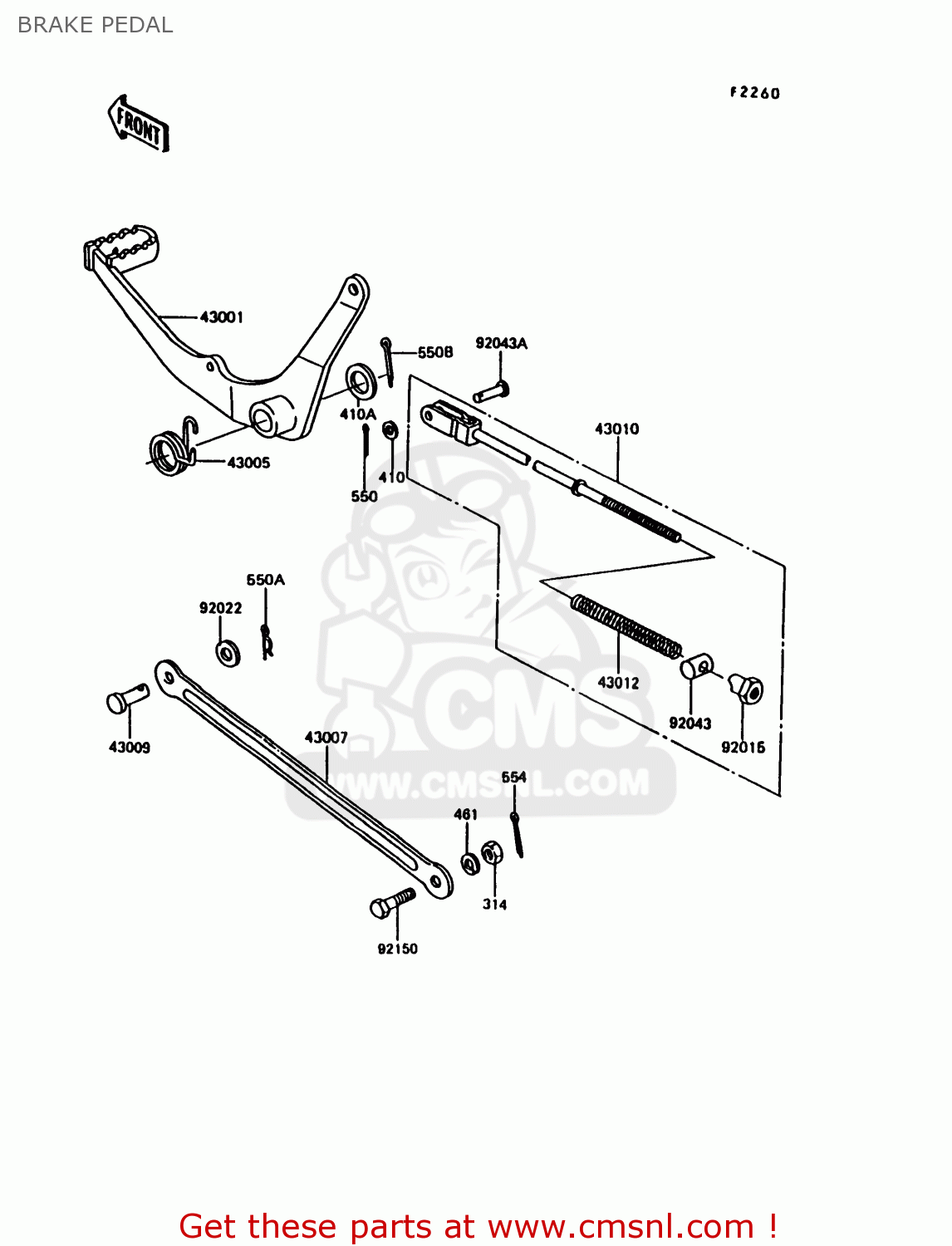 BRAKE PEDAL KE100-B15 1996 UNITED KINGDOM