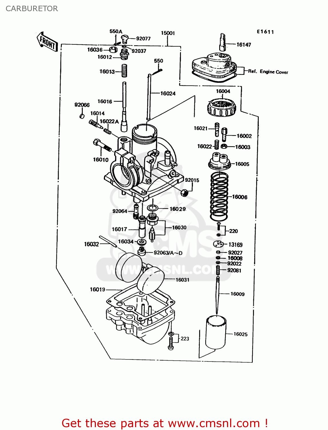CARBURETOR KE100-B15 1996 USA CANADA