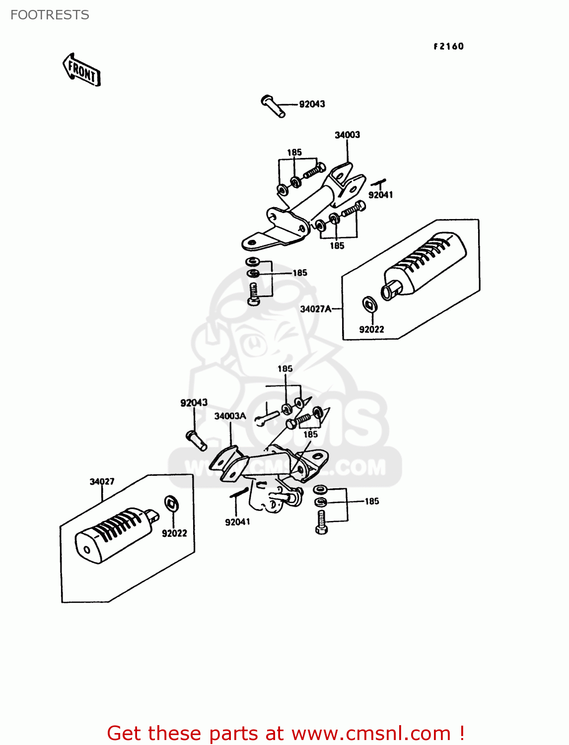FOOTRESTS KE100-B15 1996 USA CANADA