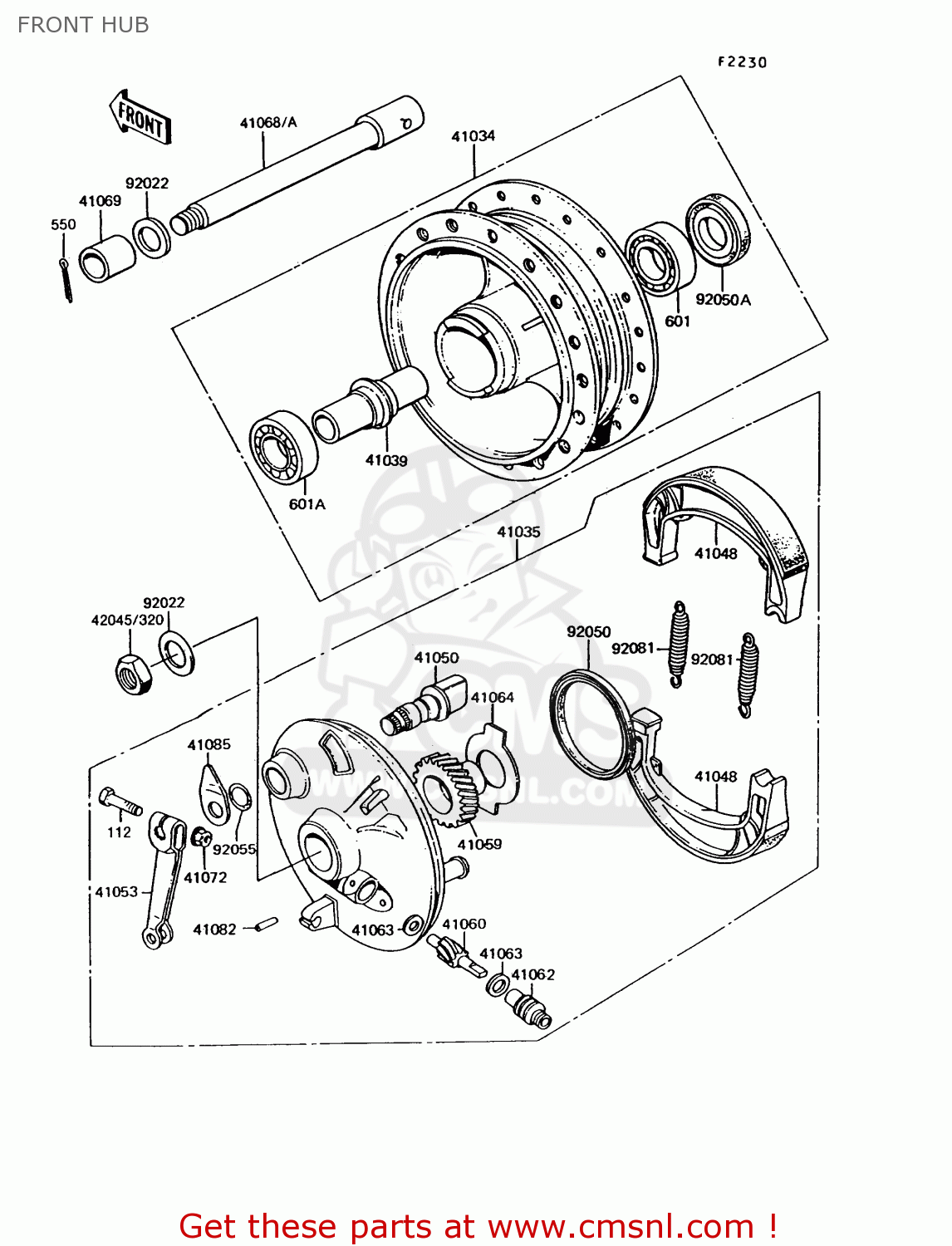 FRONT HUB KE100-B15 1996 USA CANADA
