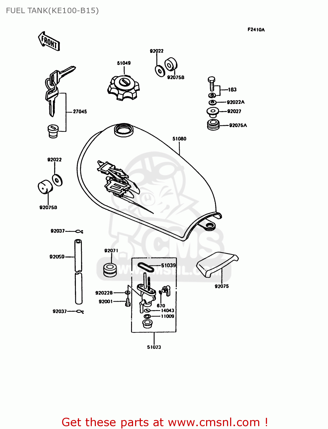 FUEL TANK(KE100-B15) KE100-B15 1996 USA CANADA