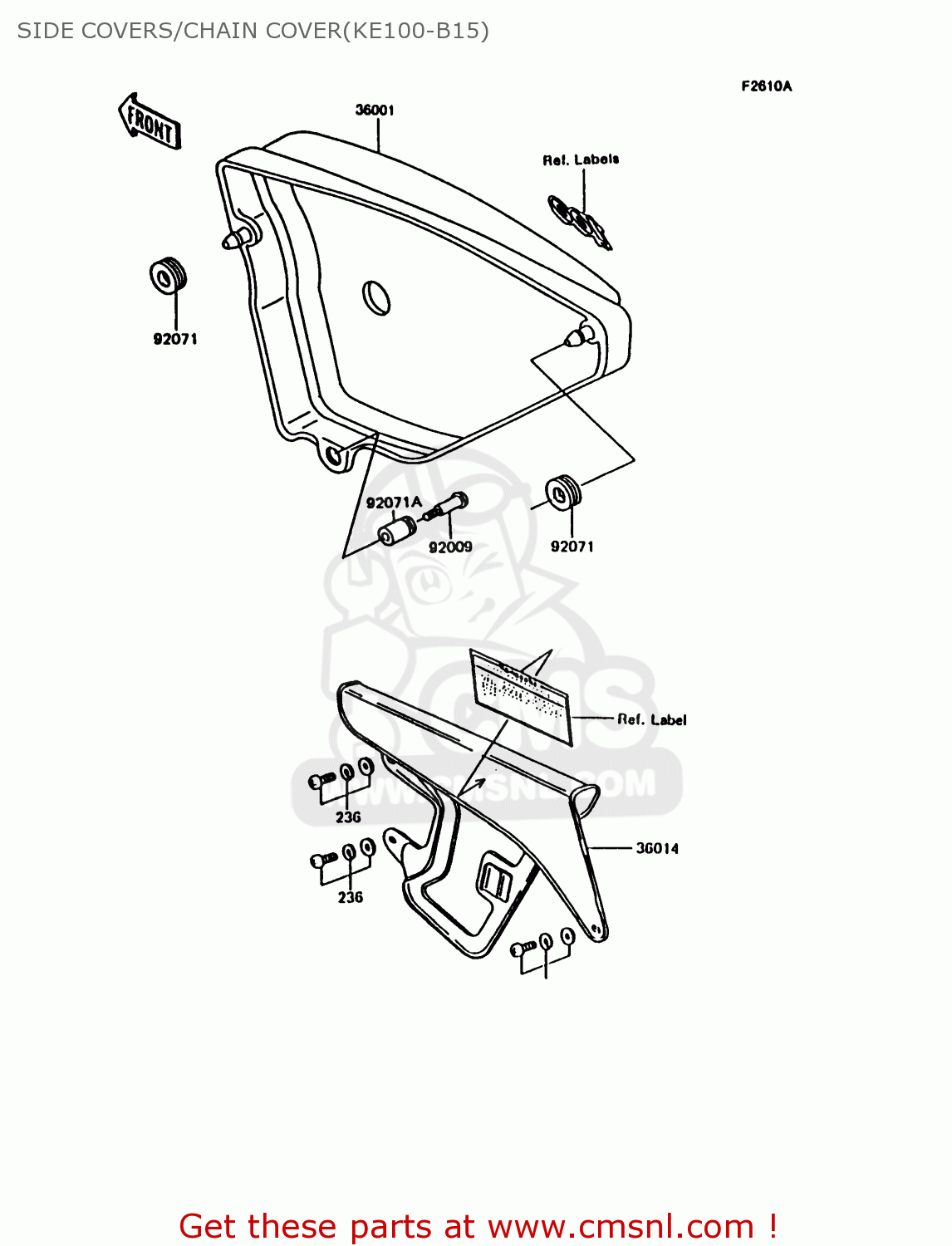 SIDE COVERS/CHAIN COVER(KE100-B15) KE100-B15 1996 USA CANADA