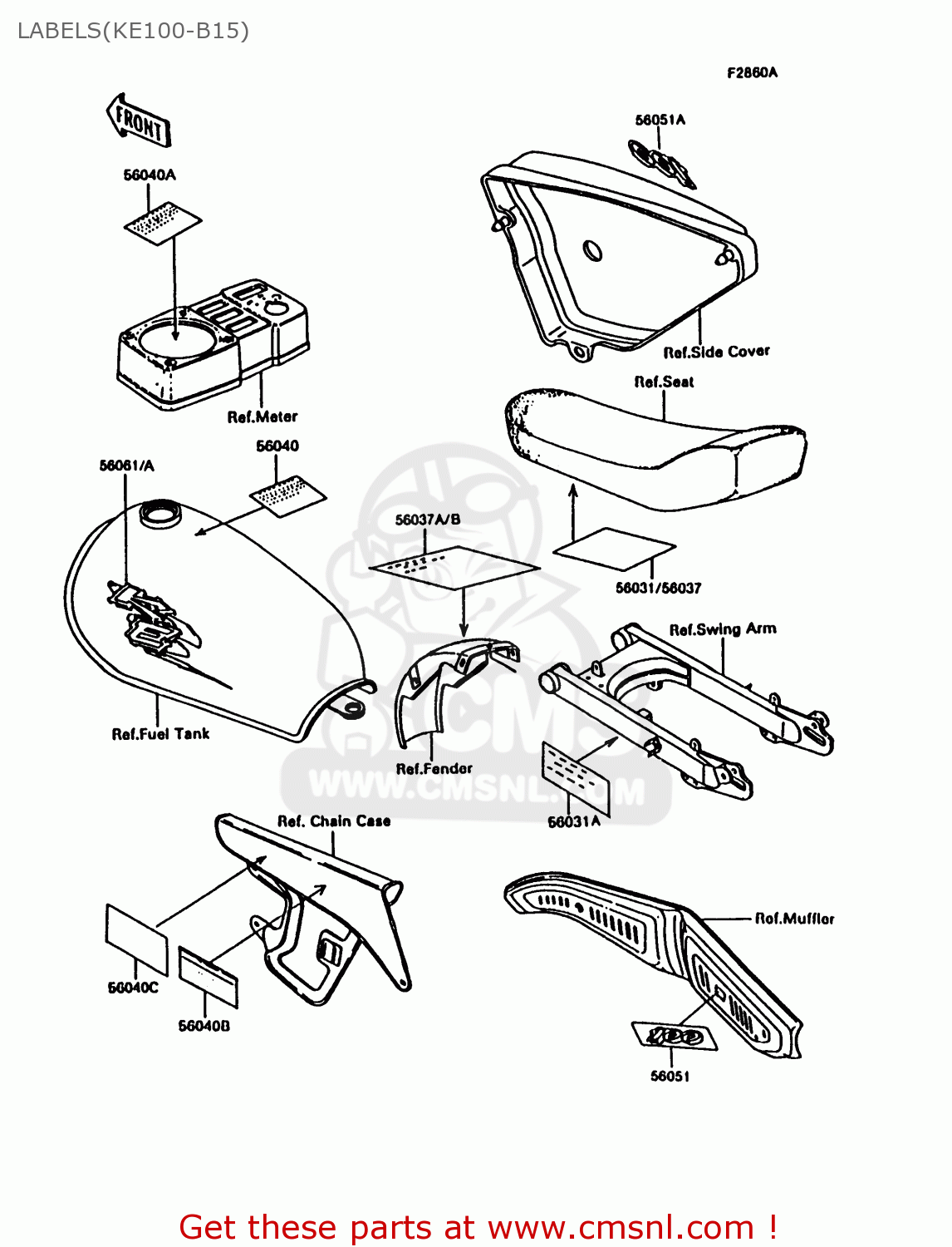 LABELS(KE100-B15) KE100-B15 1996 USA CANADA