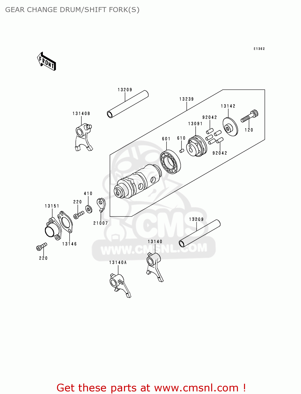 GEAR CHANGE DRUM/SHIFT FORK(S) KE100-B16 1997 USA CANADA