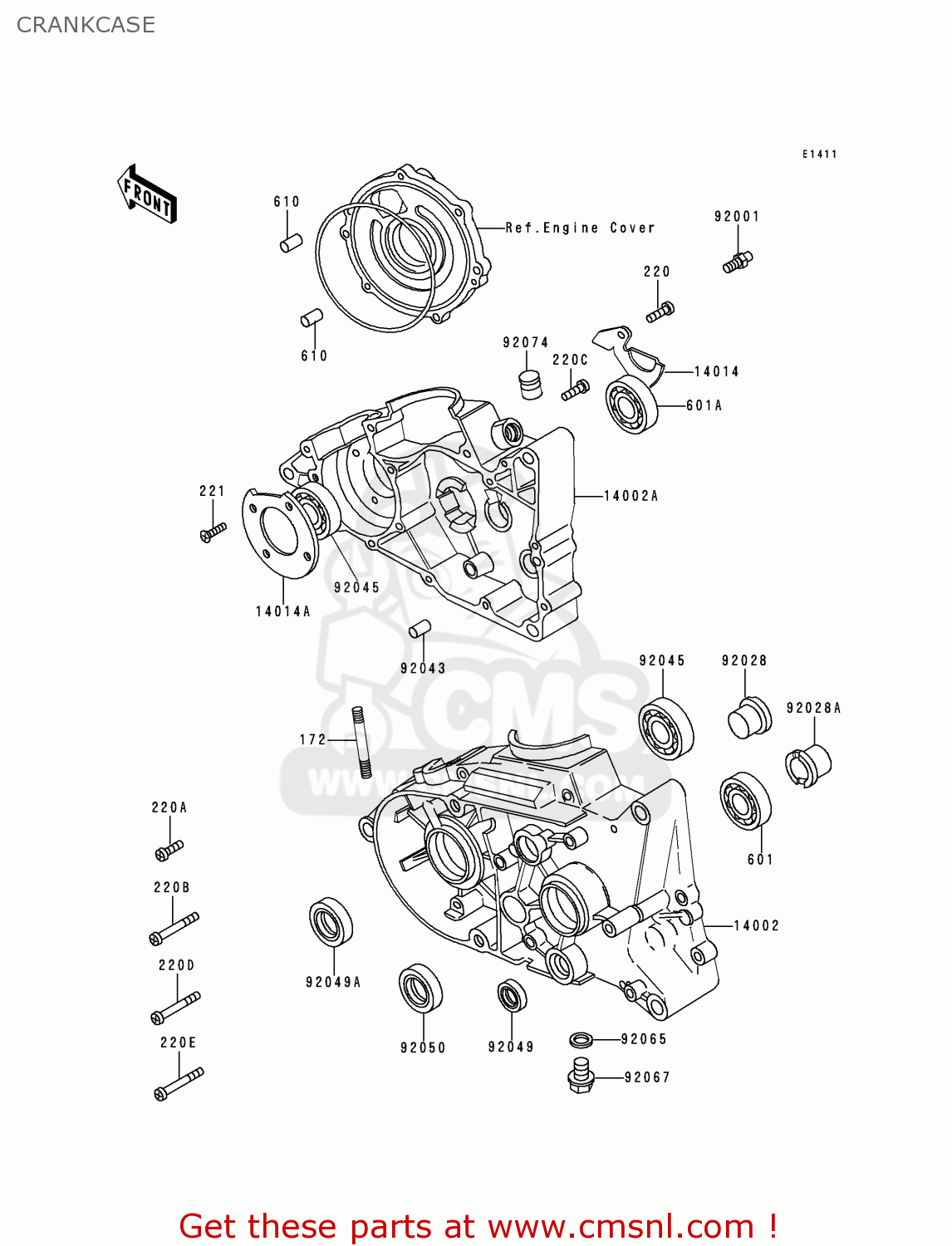 CRANKCASE KE100-B16 1997 USA CANADA