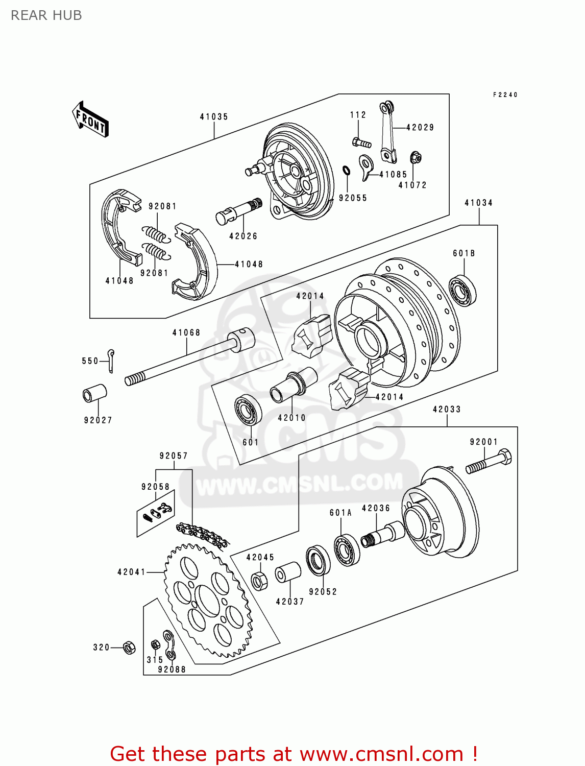 REAR HUB KE100-B16 1997 USA CANADA