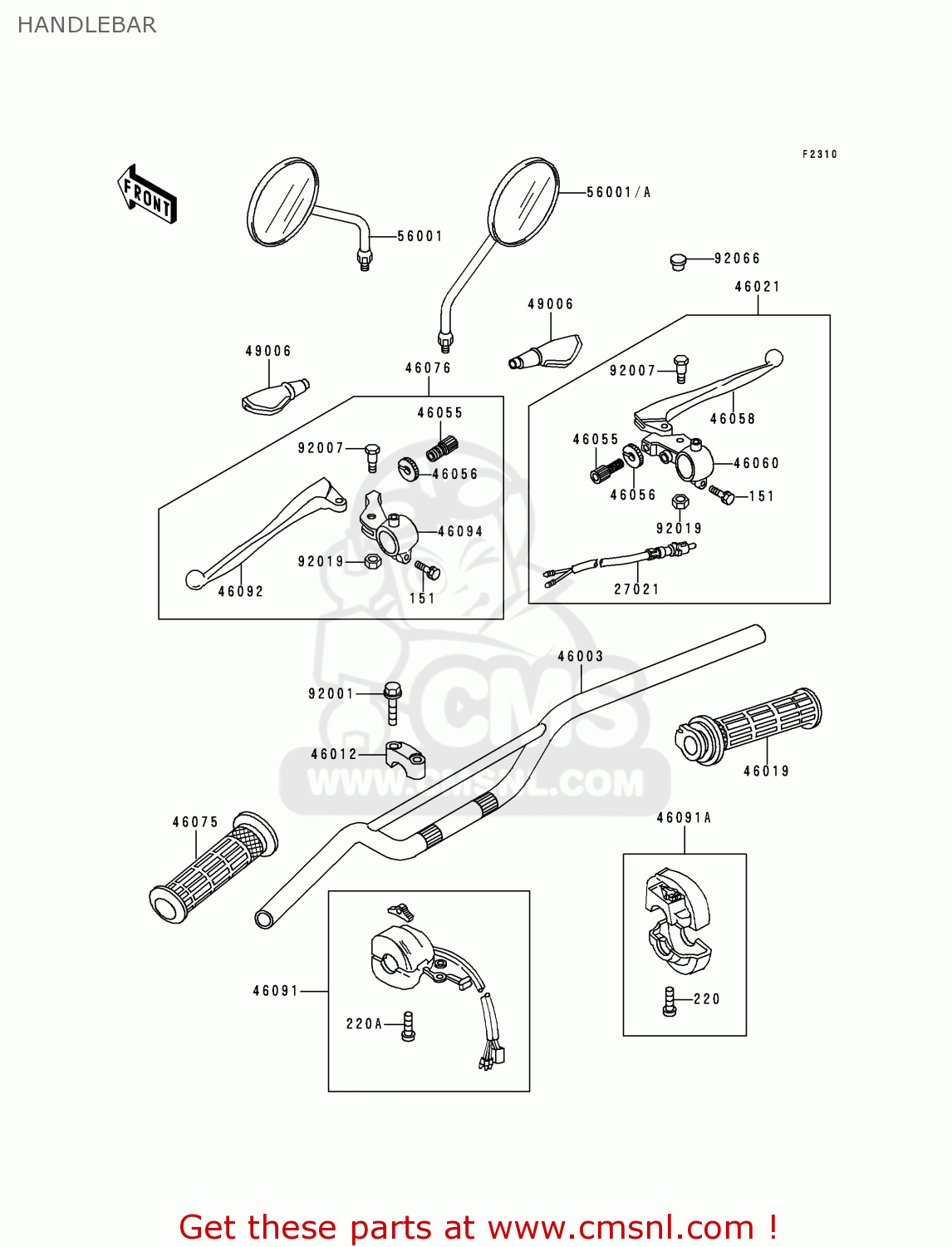 HANDLEBAR KE100-B16 1997 USA CANADA