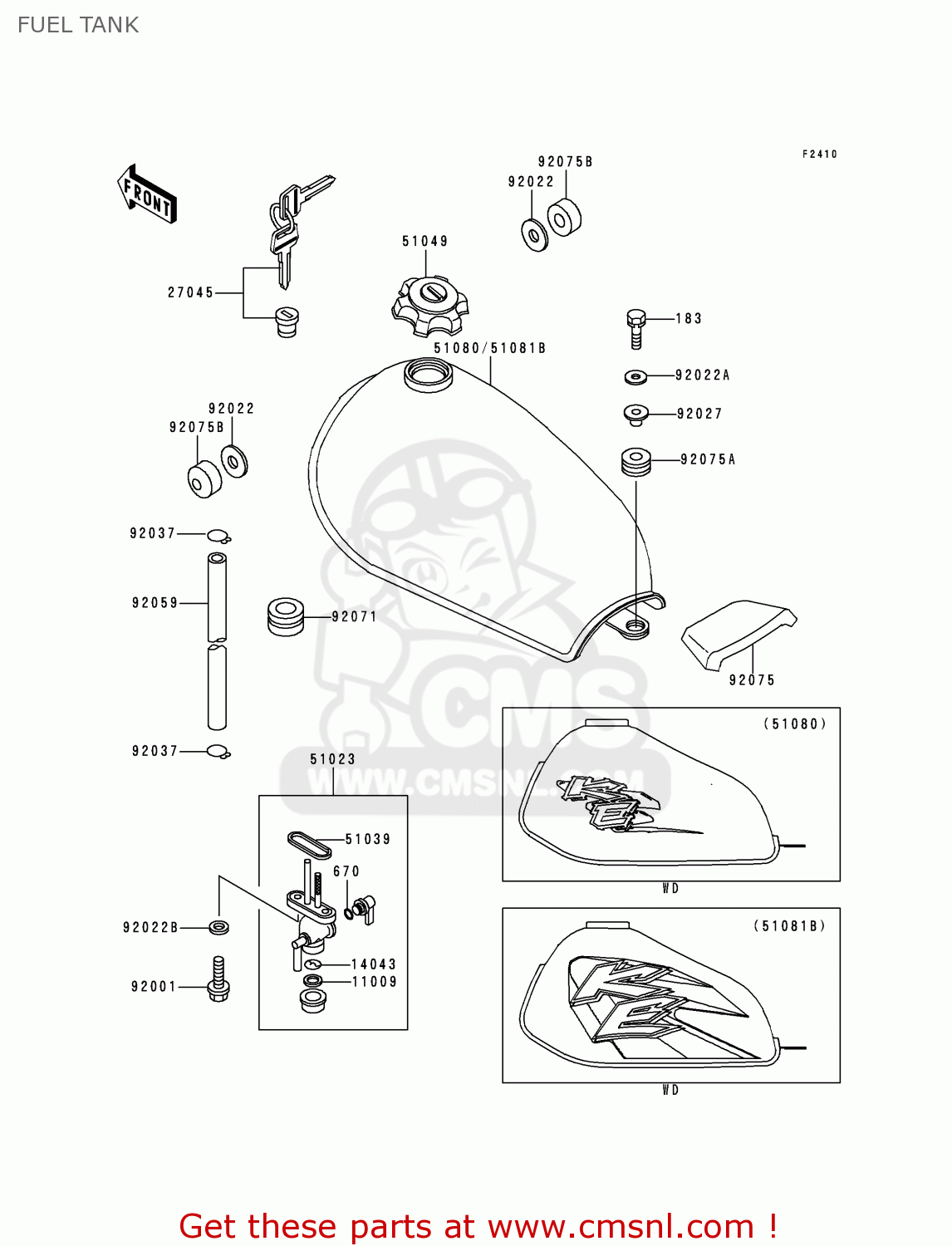 FUEL TANK KE100-B16 1997 USA CANADA
