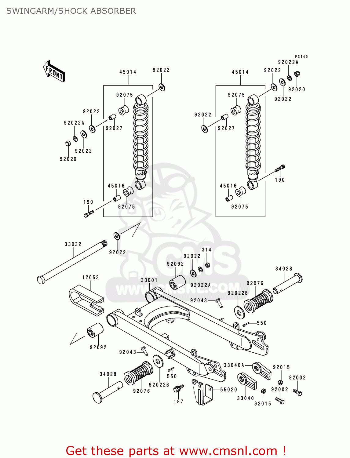 SWINGARM/SHOCK ABSORBER KE100-B17 1998 USA