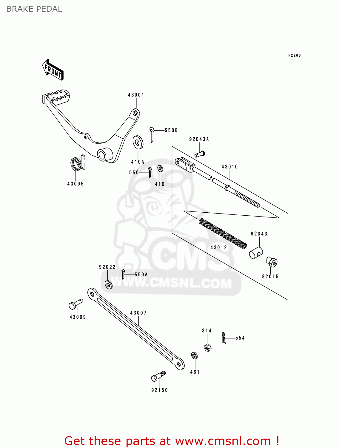 BRAKE PEDAL KE100-B17 1998 USA