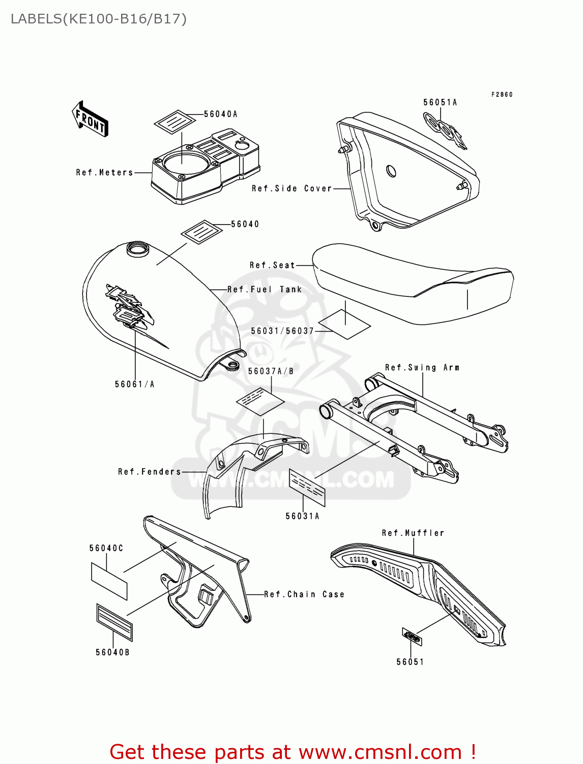 LABELS(KE100-B16/B17) KE100-B17 1998 USA