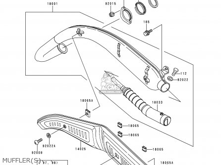 MUFFLER(S) - KE100-B17 1998 USA