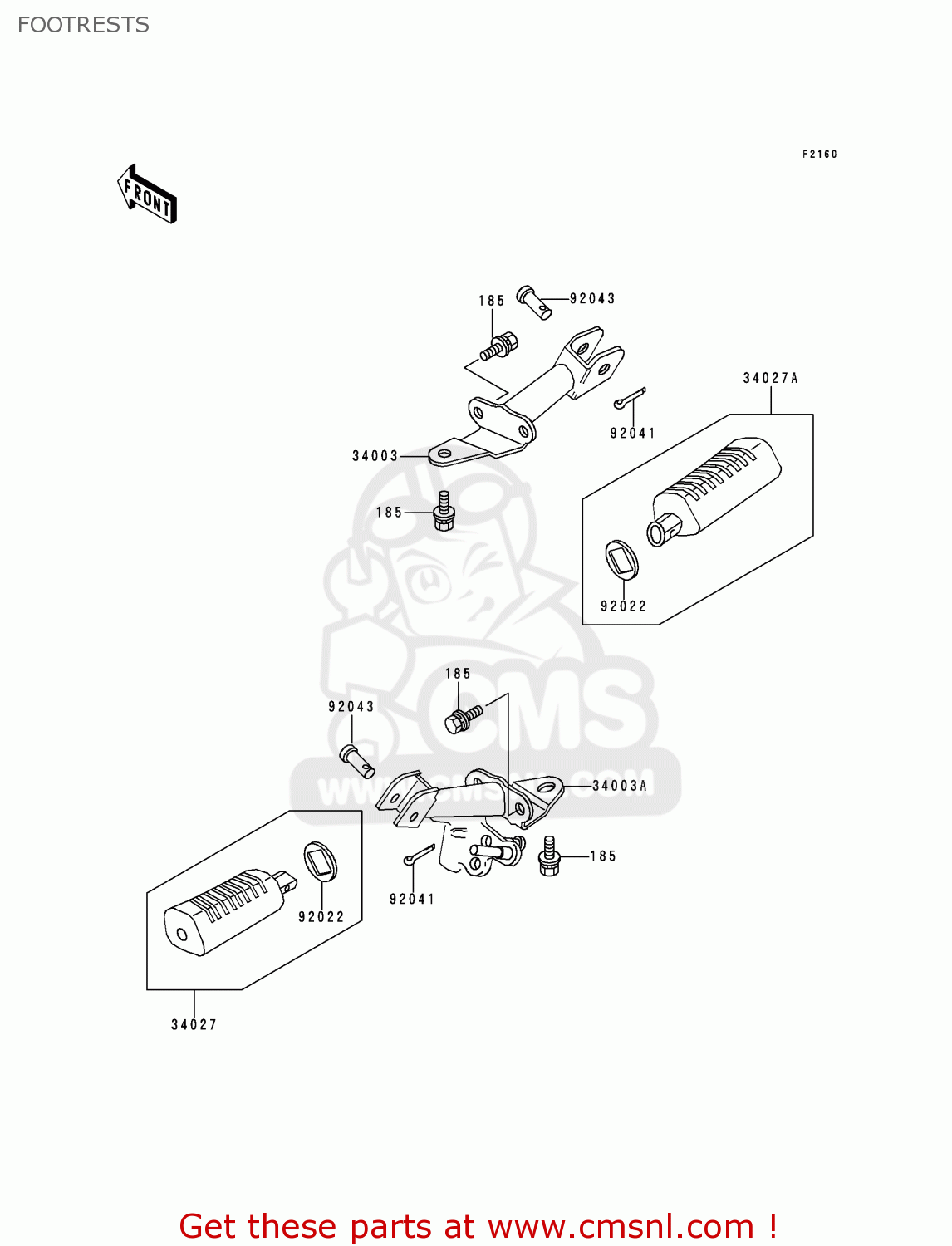 FOOTRESTS KE100-B19 2000 USA CANADA