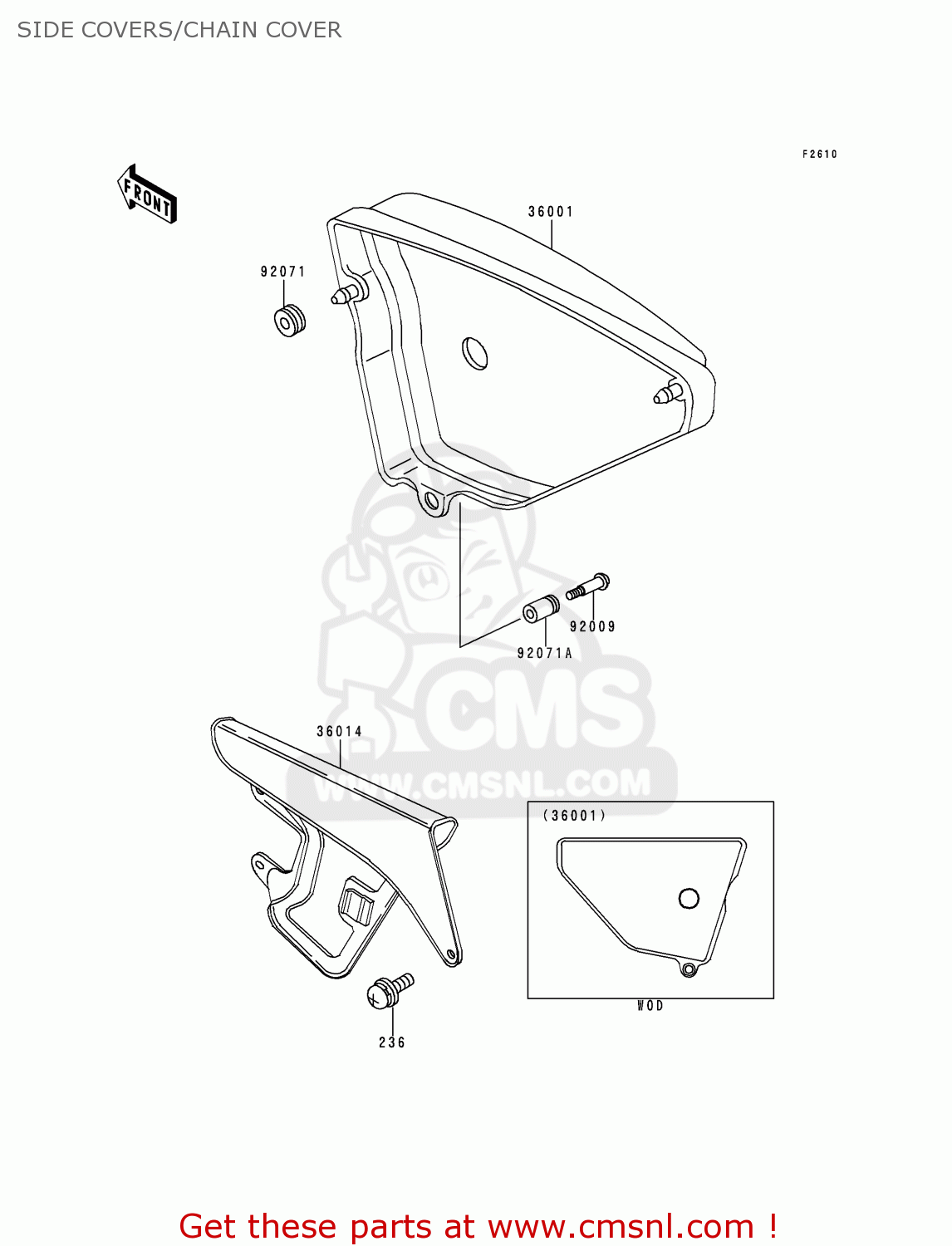 SIDE COVERS/CHAIN COVER KE100-B19 2000 USA CANADA