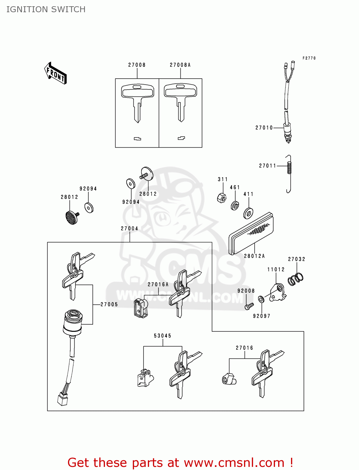 IGNITION SWITCH KE100-B19 2000 USA CANADA