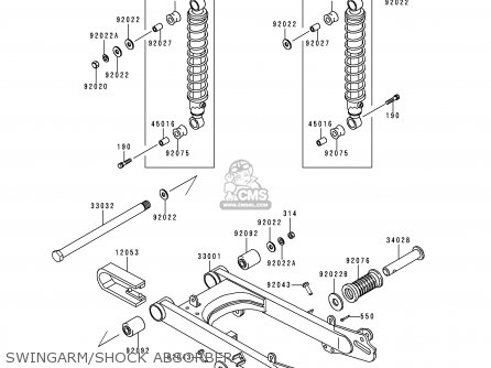 SWINGARM/SHOCK ABSORBER - KE100-B19 2000 USA CANADA