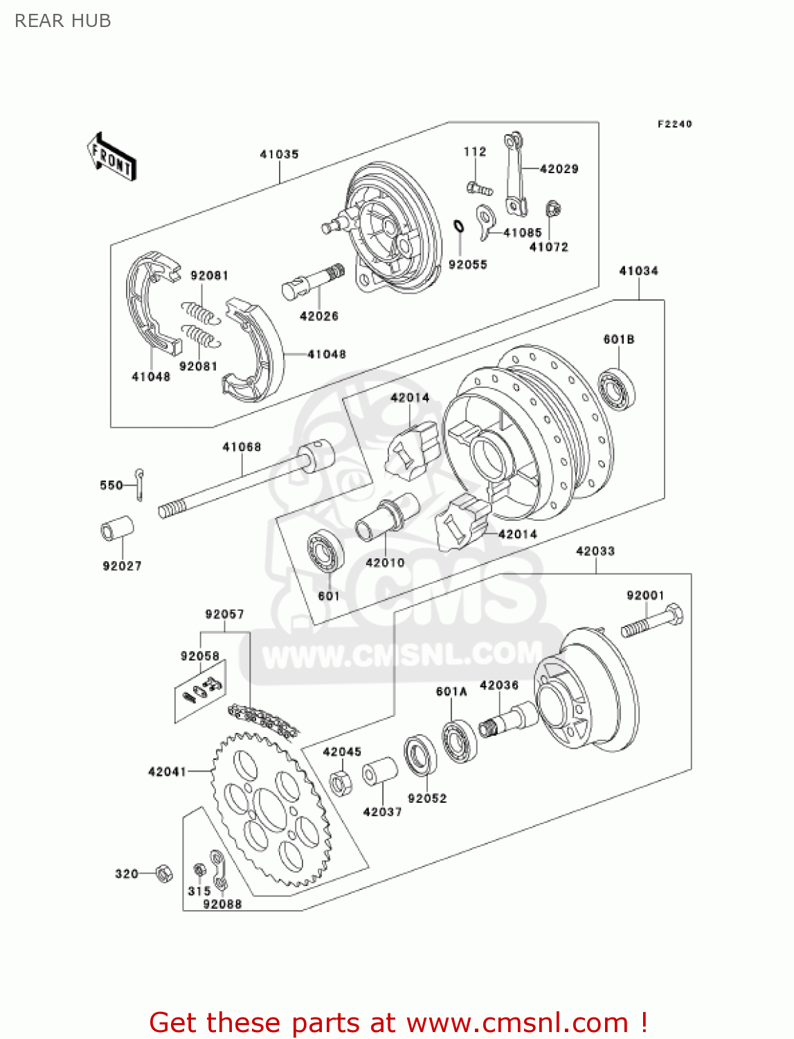 REAR HUB KE100-B20 KE100 2001 USA CANADA