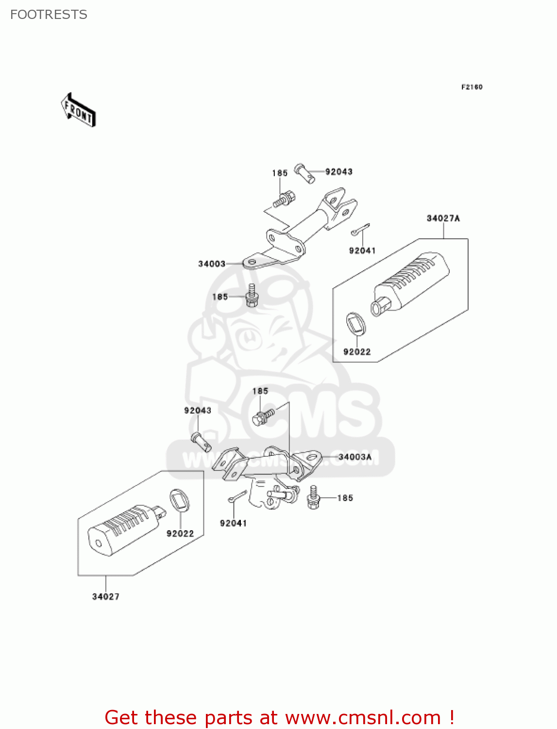 FOOTRESTS KE100-B20 KE100 2001 USA CANADA