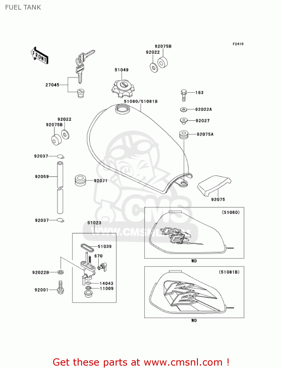 FUEL TANK KE100-B20 KE100 2001 USA CANADA