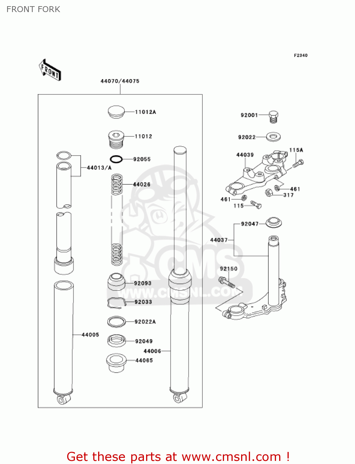 FRONT FORK KE100-B20 KE100 2001 USA CANADA