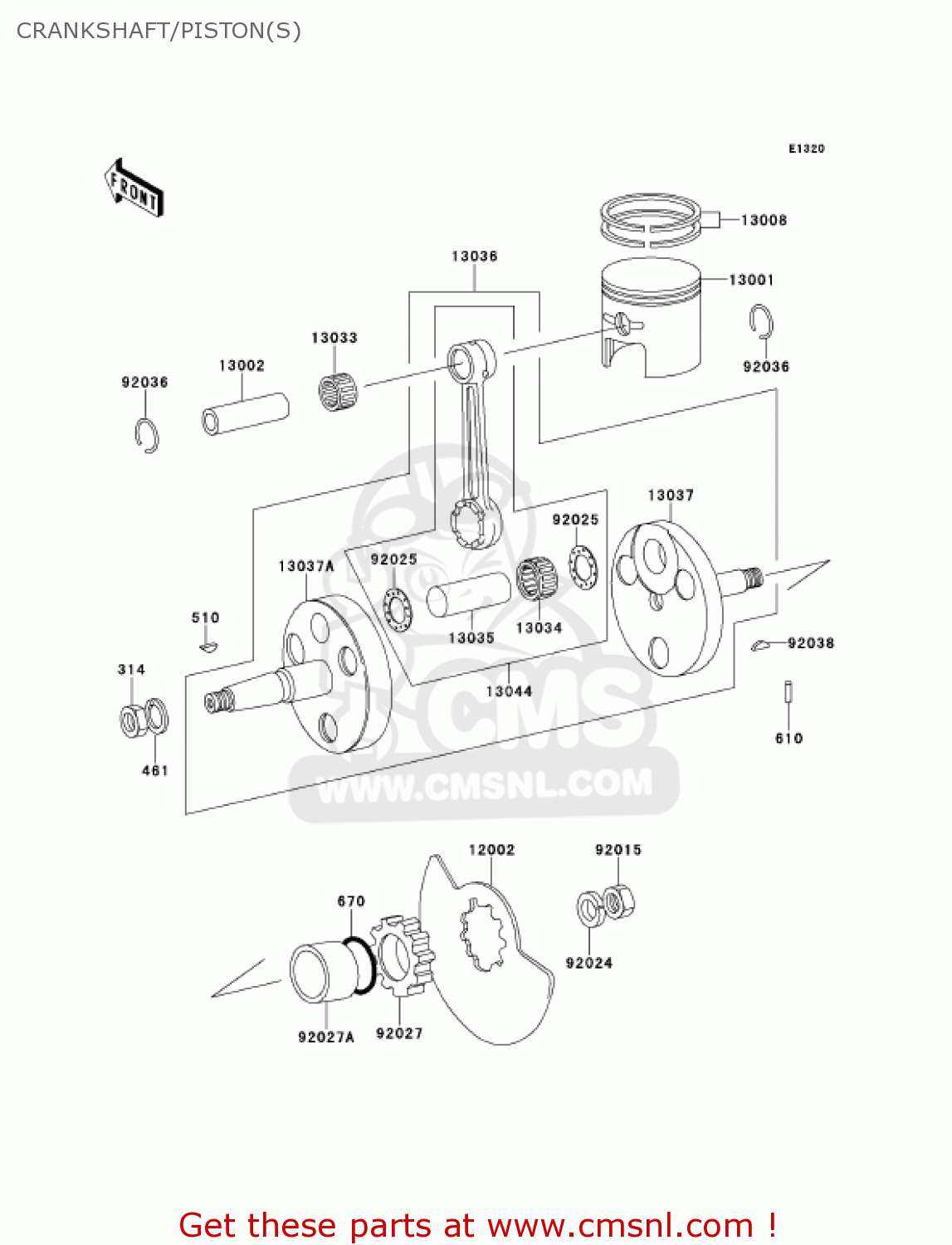 CRANKSHAFT/PISTON(S) KE100-B20 KE100 2001 USA CANADA