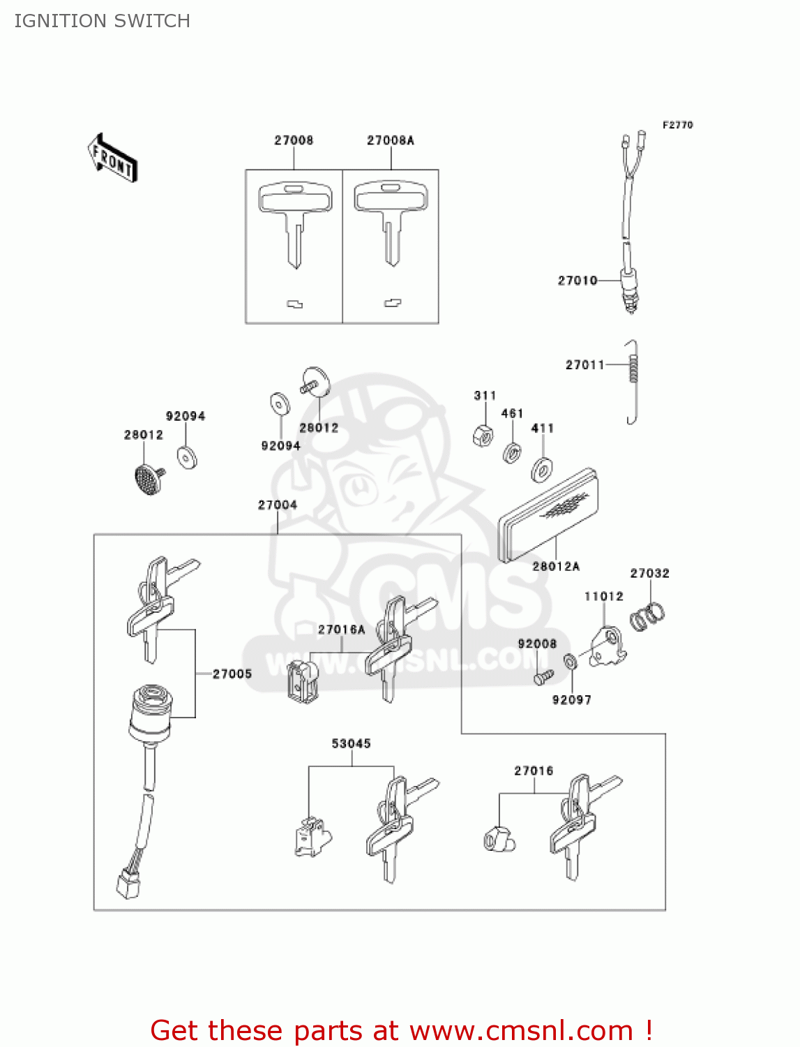 IGNITION SWITCH KE100-B20 KE100 2001 USA CANADA