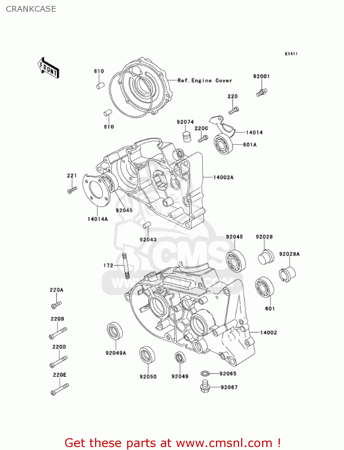 CRANKCASE KE100-B20 KE100 2001 USA CANADA