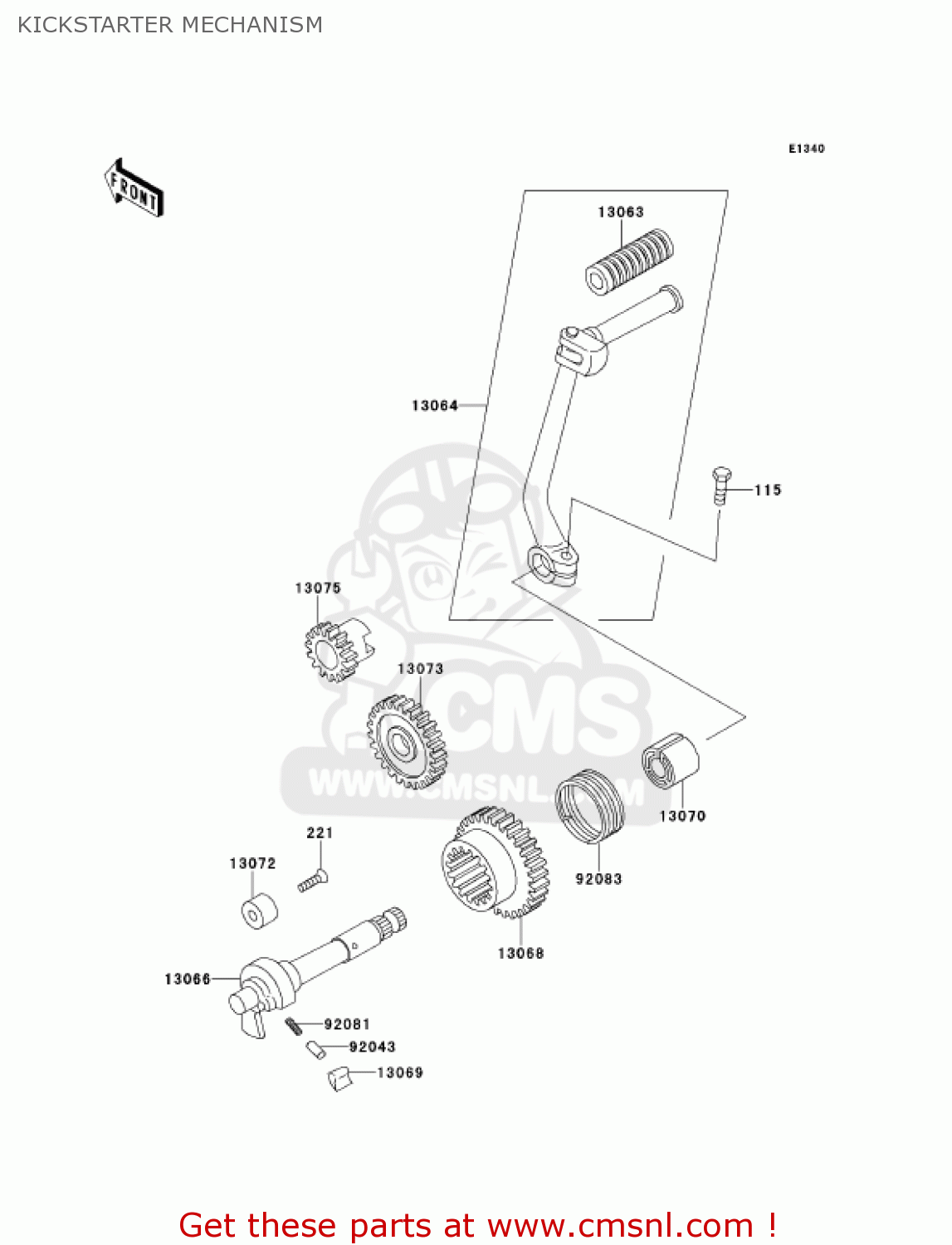 KICKSTARTER MECHANISM KE100-B20 KE100 2001 USA CANADA
