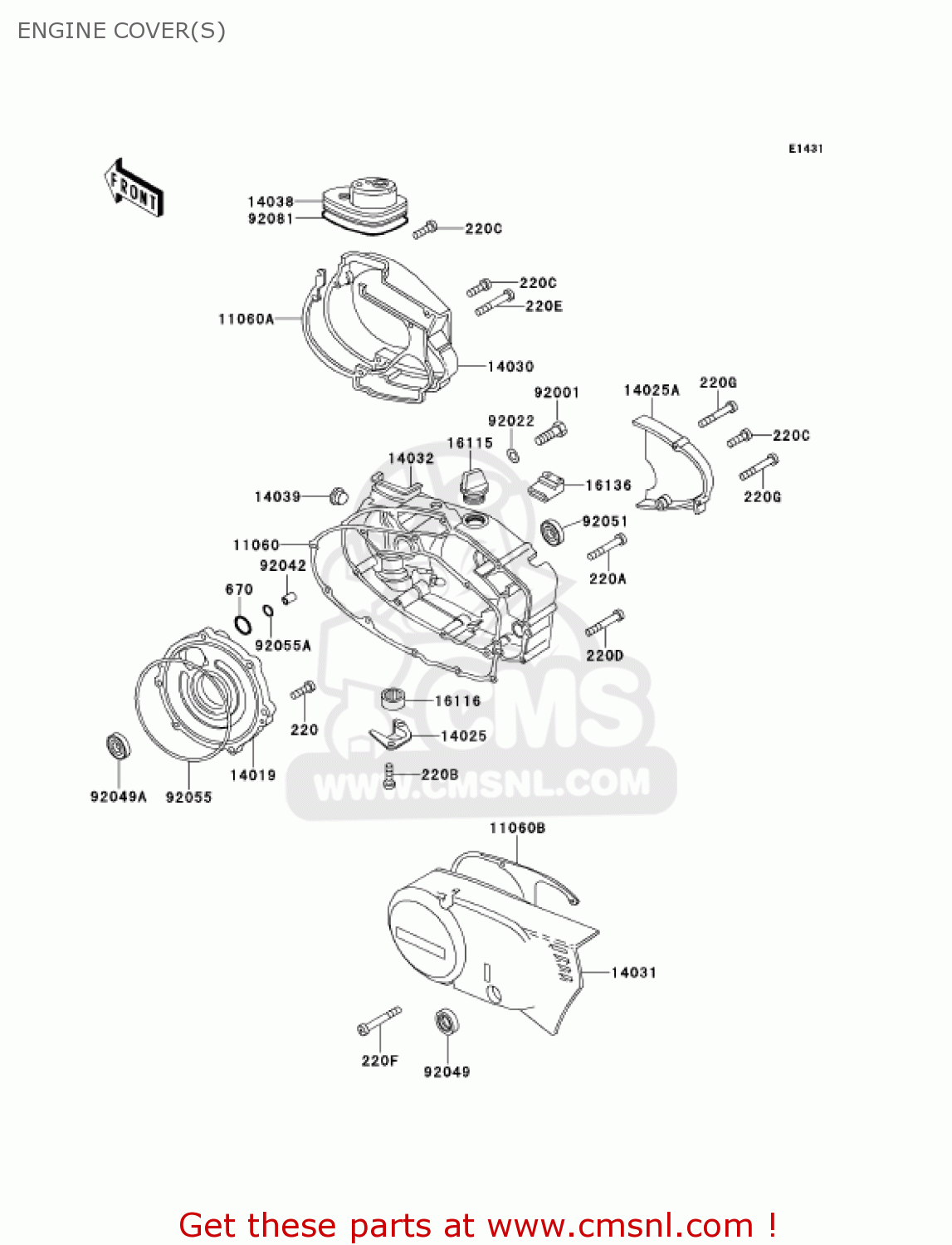 ENGINE COVER(S) KE100-B20 KE100 2001 USA CANADA
