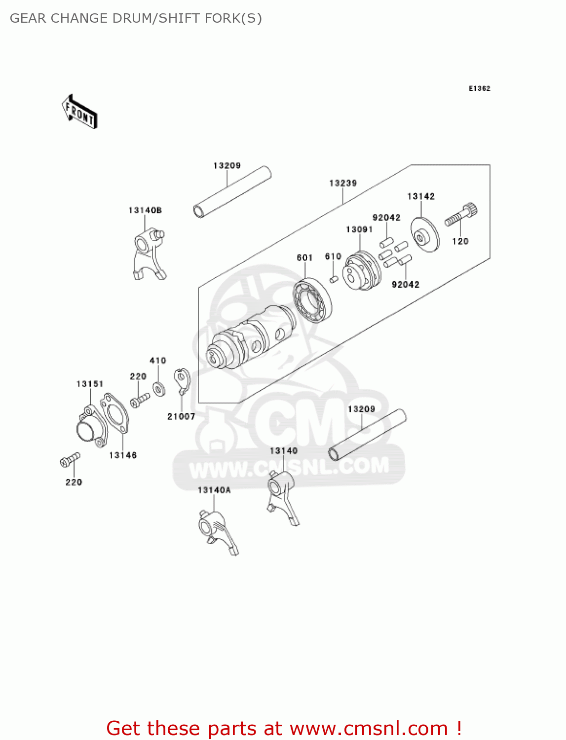 GEAR CHANGE DRUM/SHIFT FORK(S) KE100-B20 KE100 2001 USA CANADA