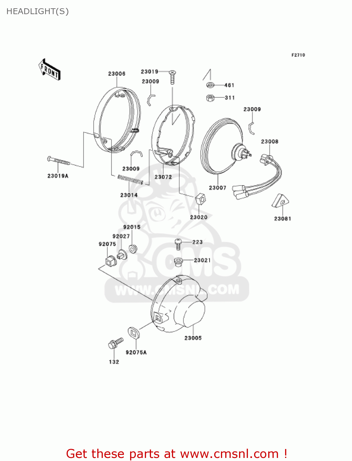 HEADLIGHT(S) KE100-B20 KE100 2001 USA CANADA