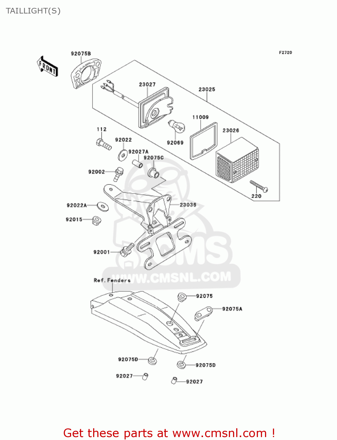 TAILLIGHT(S) KE100-B20 KE100 2001 USA CANADA