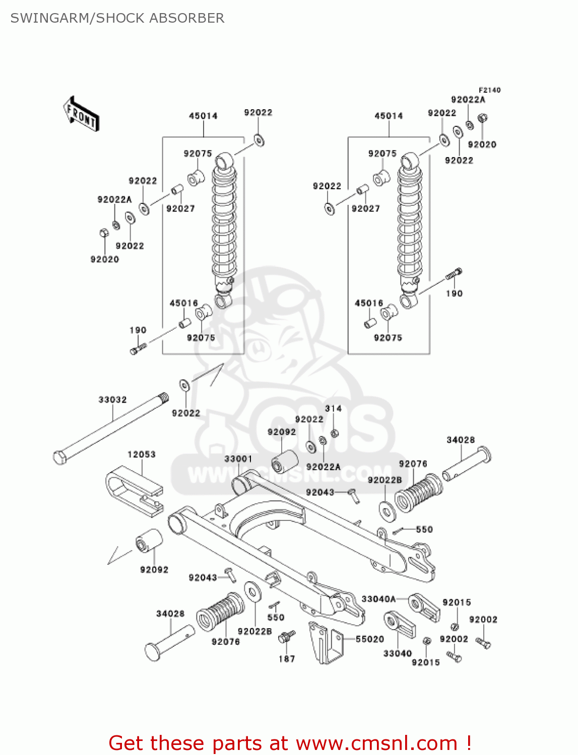 SWINGARM/SHOCK ABSORBER KE100-B20 KE100 2001 USA CANADA