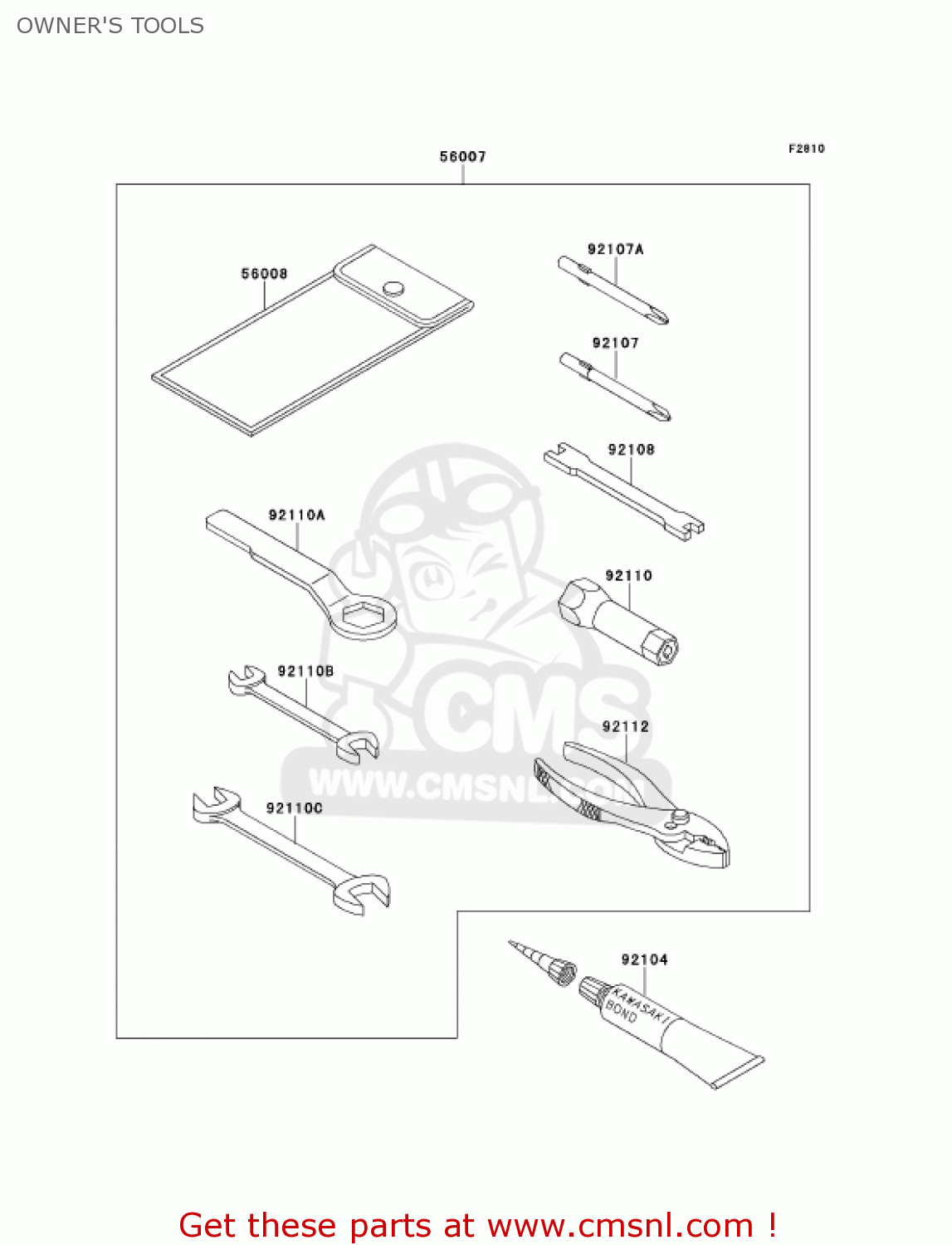 OWNER'S TOOLS KE100-B20 KE100 2001 USA CANADA