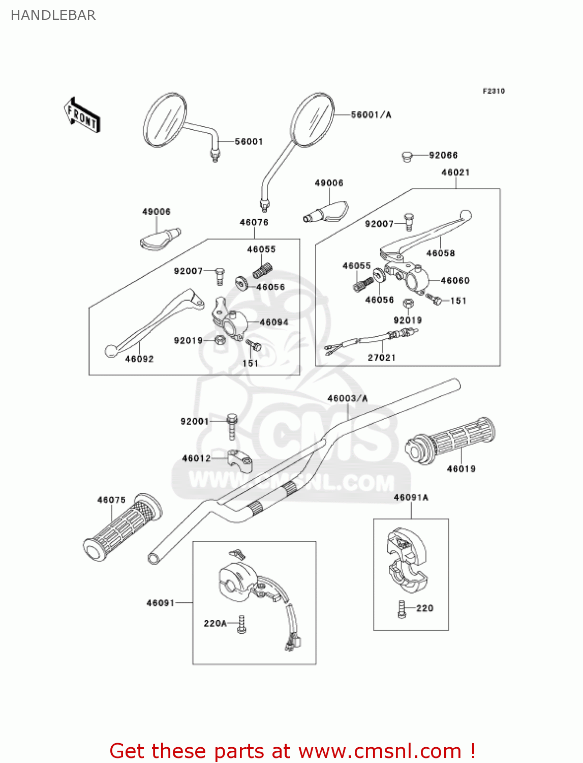 HANDLEBAR KE100-B20 KE100 2001 USA CANADA