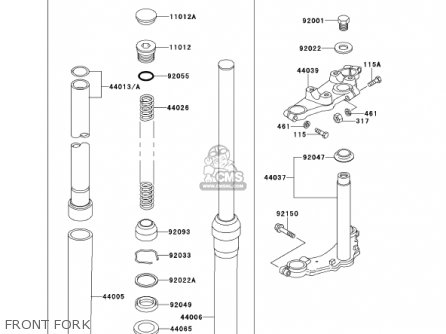 FRONT FORK - KE100-B20 KE100 2001 USA CANADA