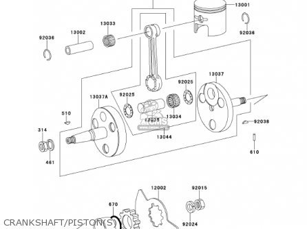 CRANKSHAFT/PISTON(S) - KE100-B20 KE100 2001 USA CANADA