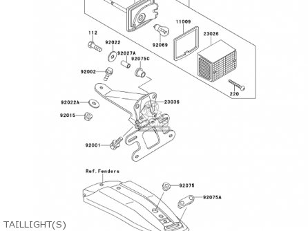 TAILLIGHT(S) - KE100-B20 KE100 2001 USA CANADA