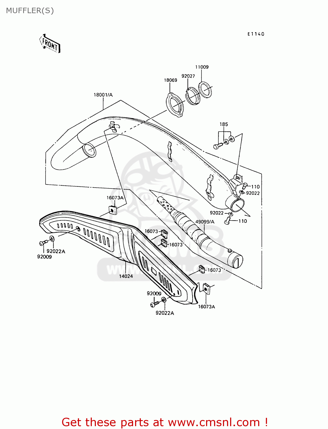 MUFFLER(S) KE100-B6 1987 UNITED KINGDOM AS
